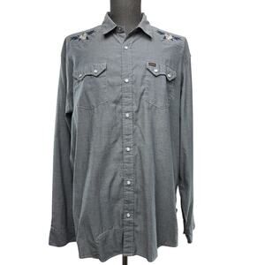 Howler Brothers Guacho Western Shirt Size XL Pearl Snap Embroidered Floral Rodeo